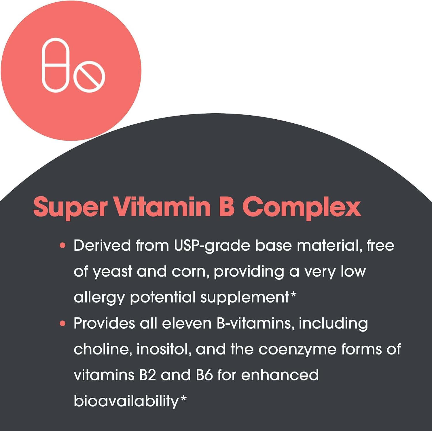ARG Supervitamina B - Complejo B Completo con Coenzimas B2 y B6 - Hipoalergénico - 120 Cápsulas
