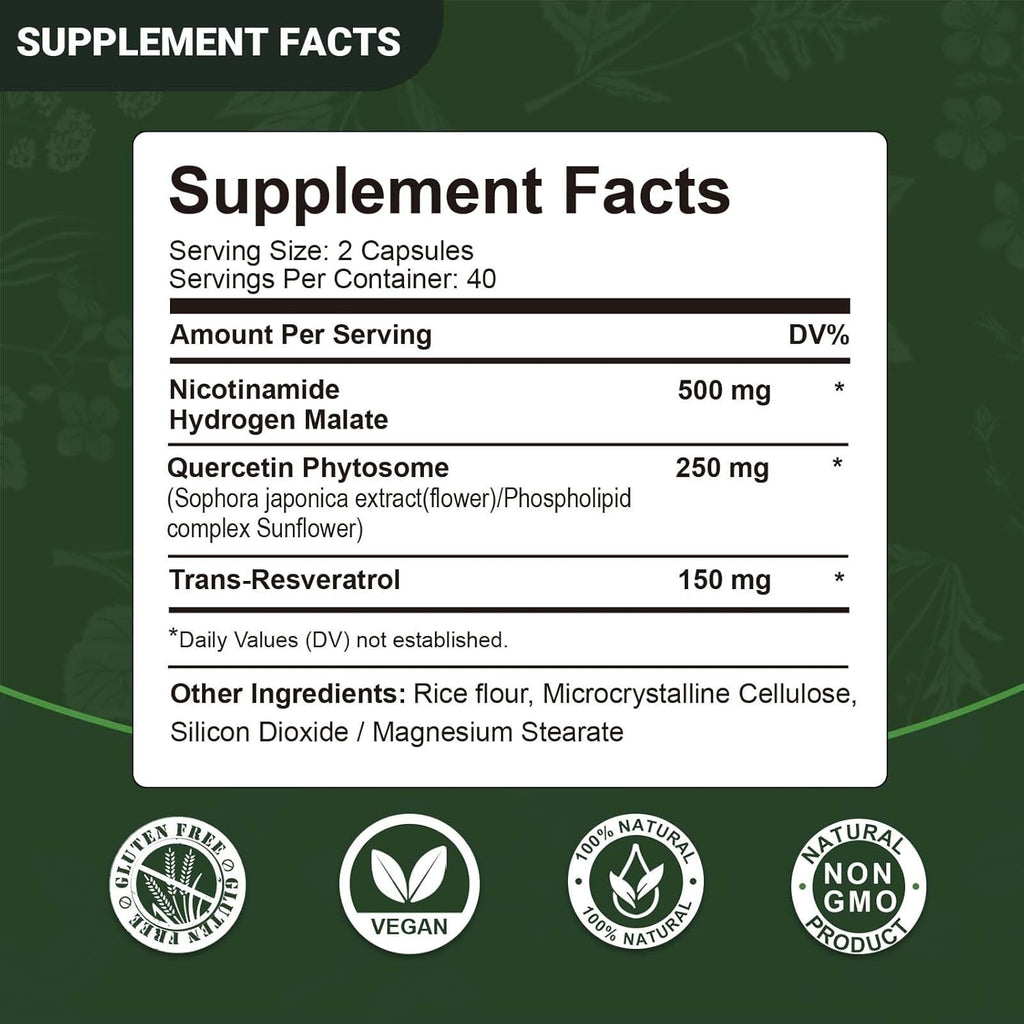 Airboy Nicotinamida Ribósida Liposomal 900 mg con Resveratrol y Quercetina - 320 Cápsulas (4 Envases de 80)