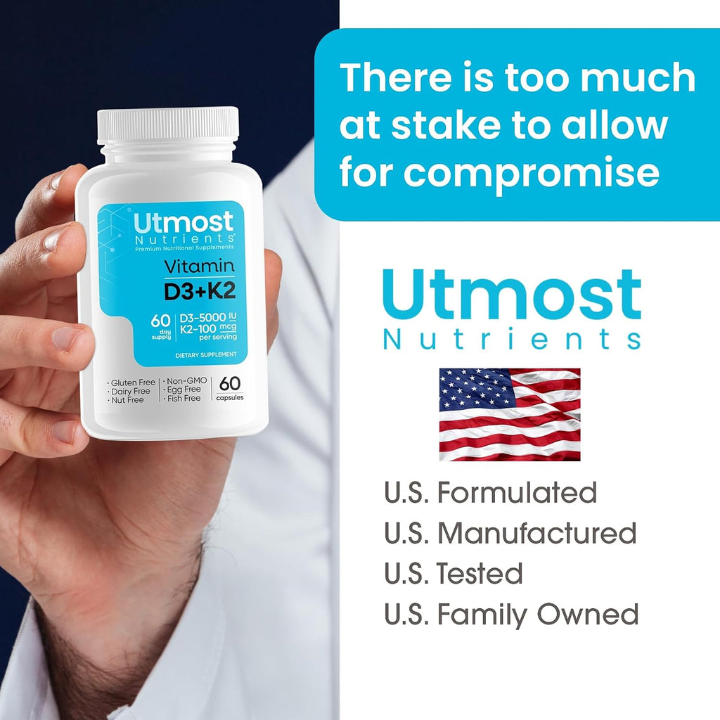 Vitamina D3 5000 UI con K2 100 mcg – Utmost Nutrients