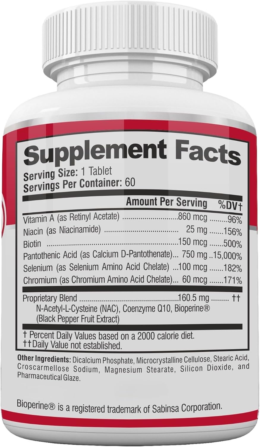 Acnetame pastillas para el acné - Suplemento vitamínico para el acné - 60 cápsulas