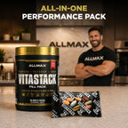 ALLMAX VITASTACK Multivitamin Packs – 30 Sobres Diarios con Omega-3, BCAA y Enzimas