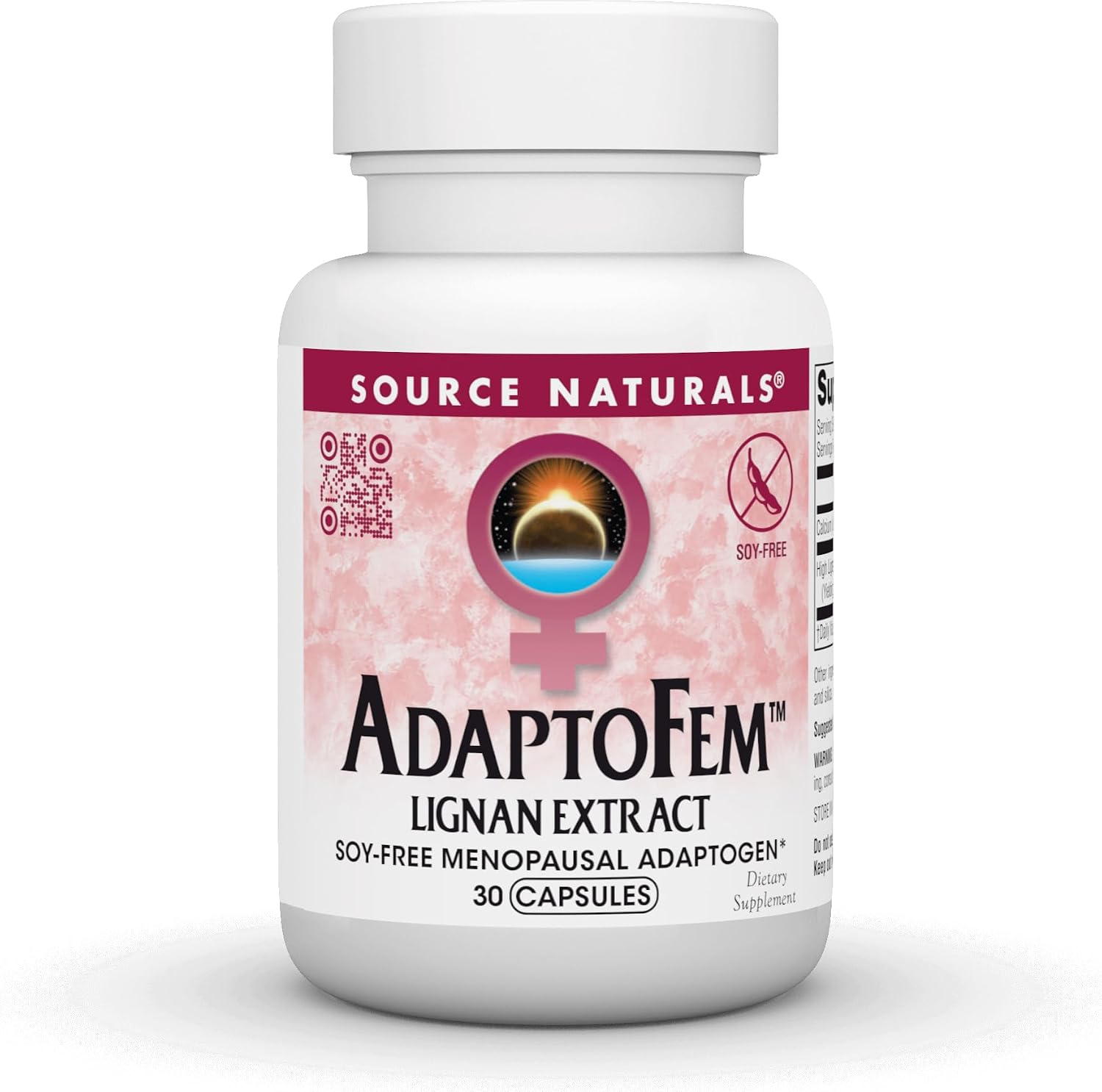 Source Naturals Adaptofem Lignan Extract, Adaptógeno para la Menopausia sin Soja - 30 Cápsulas