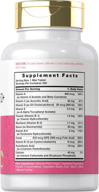 Carlyle Multivitamínico para Mujeres 50+ | 250 Mini Comprimidos | Con Vitaminas B, D3, Calcio y Folato | Sin Hierro | No Transgénico, Sin Gluten