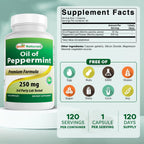 Best Naturals Aceite de Menta 250 mg, 120 Cápsulas (Pack de 2)