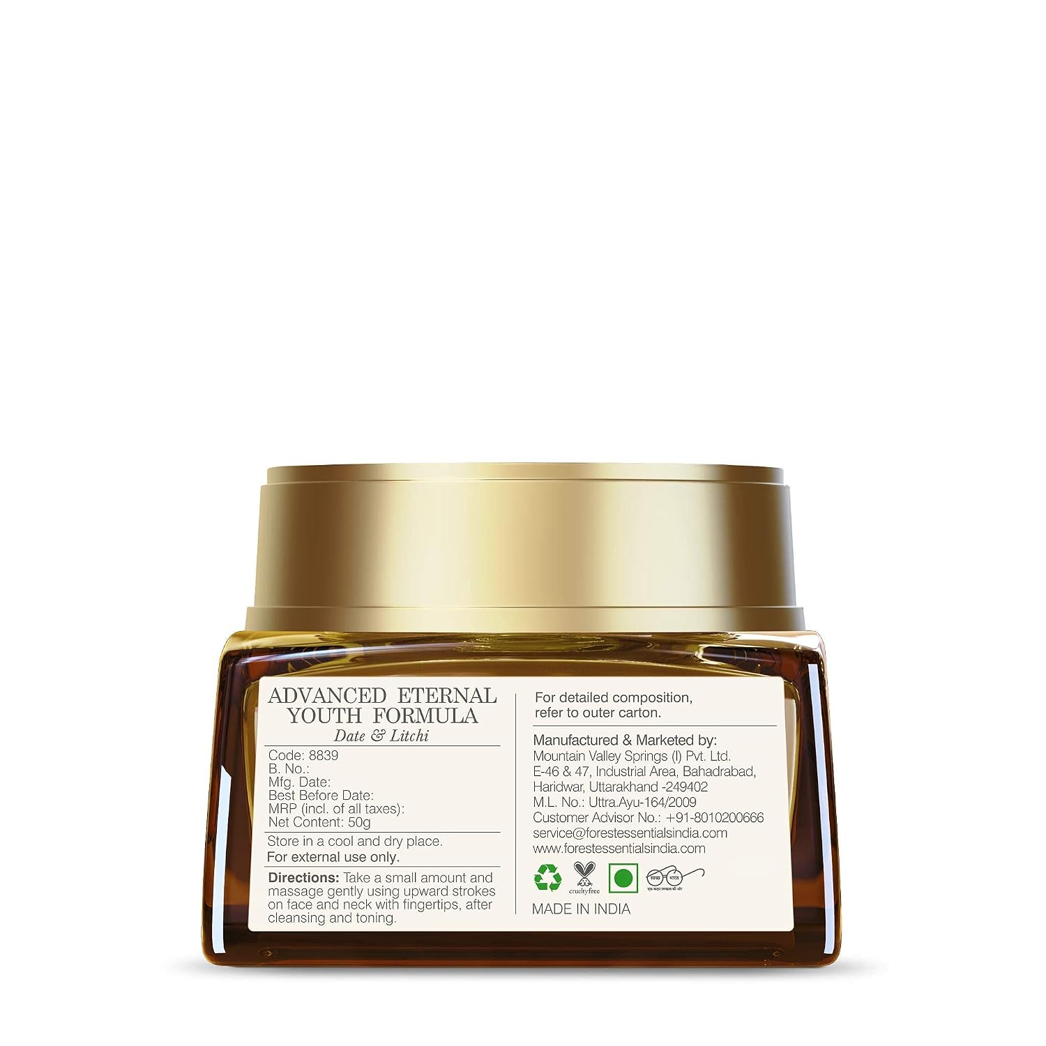 Forest Essentials Fórmula de Juventud Eterna Dátil y Lichi, 50 g