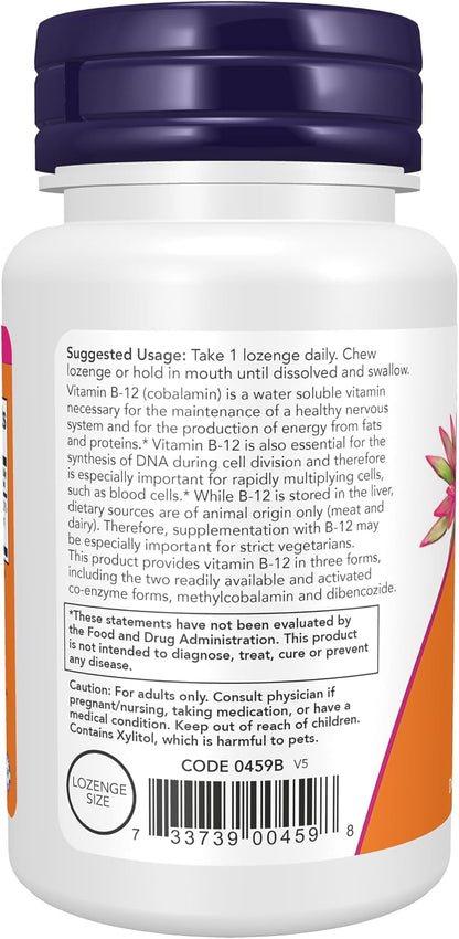 NOW Foods B-12 2.000 mcg - 100 Pastillas – Contribuye a la reducción del cansancio y la fatiga. – Image 3