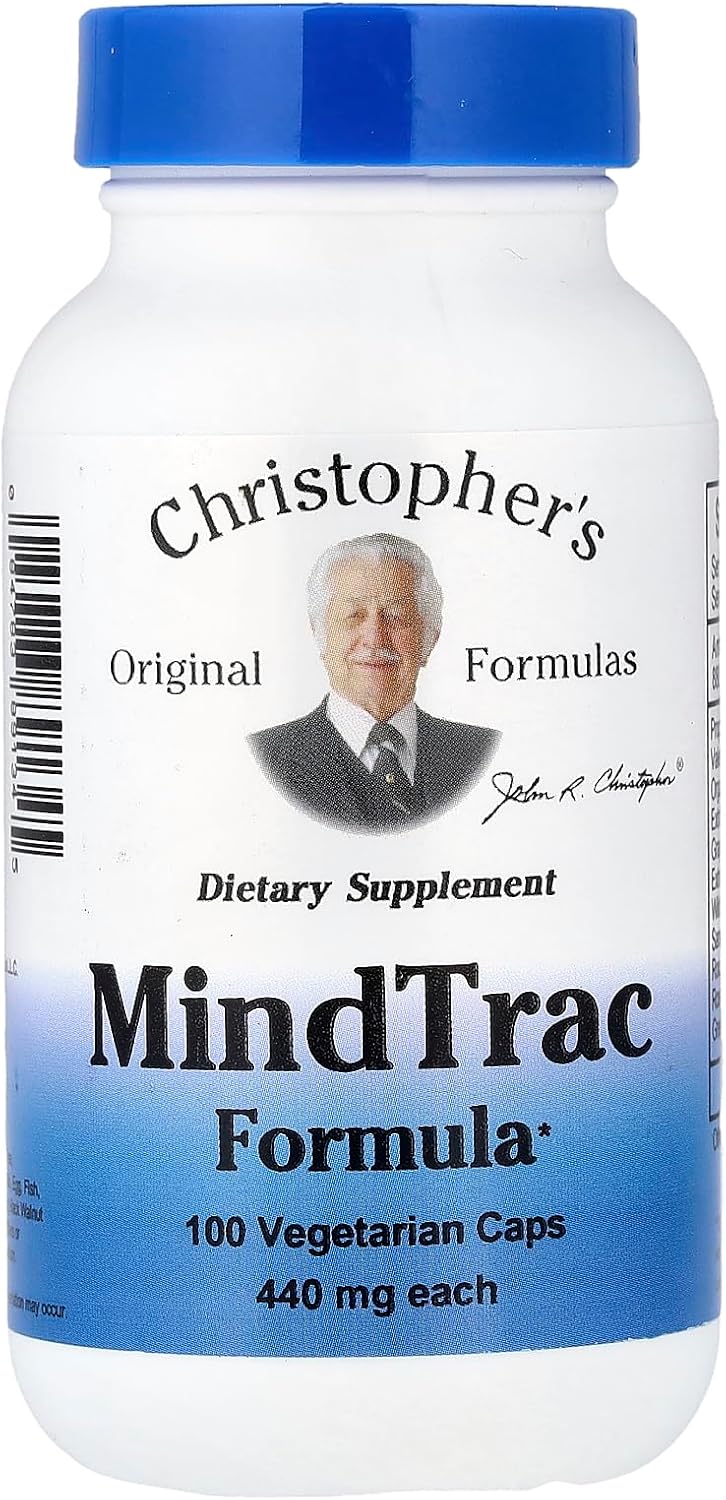Christopher's Original Formulas MindTrac Formula - Natural Mood and Memory Support, 100 Capsules