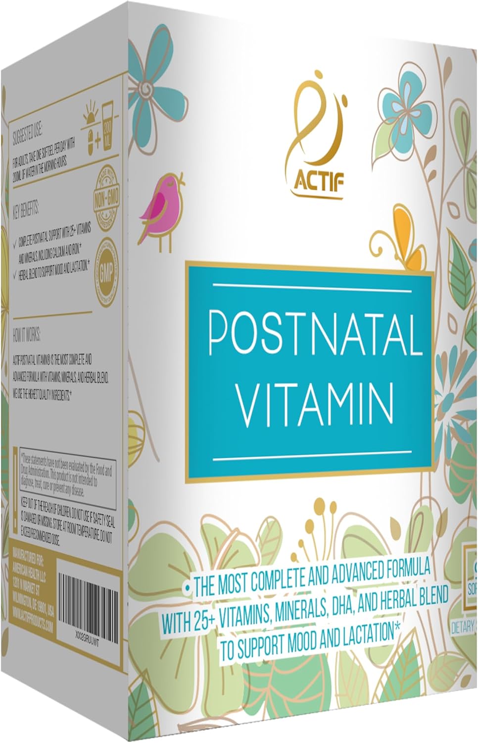 Actif Organic Postnatal Vitamin - 90 Cápsulas