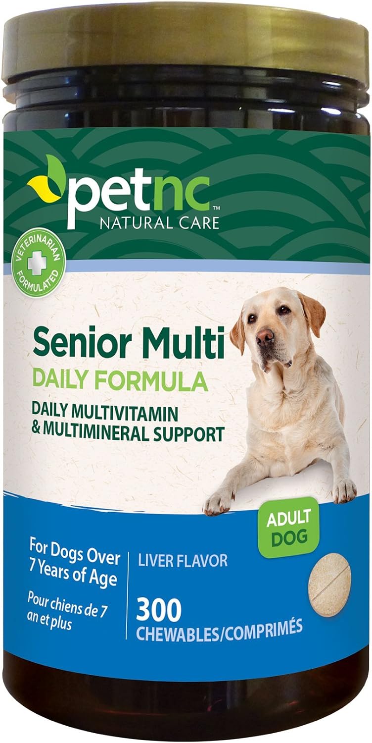Petnc Senior Multi Chewables (60 comprimibles) - Multivitamínico y mineral para perros mayores, sabor a hígado