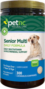 Petnc Senior Multi Chewables (60 comprimibles) - Multivitamínico y mineral para perros mayores, sabor a hígado