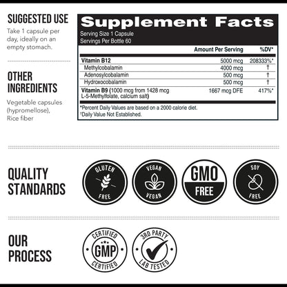 Triquetra Health BioActive Vitamin B12 - – Metilcobalamina: Es la forma predominante en el torrente sanguíneo y la – Image 7