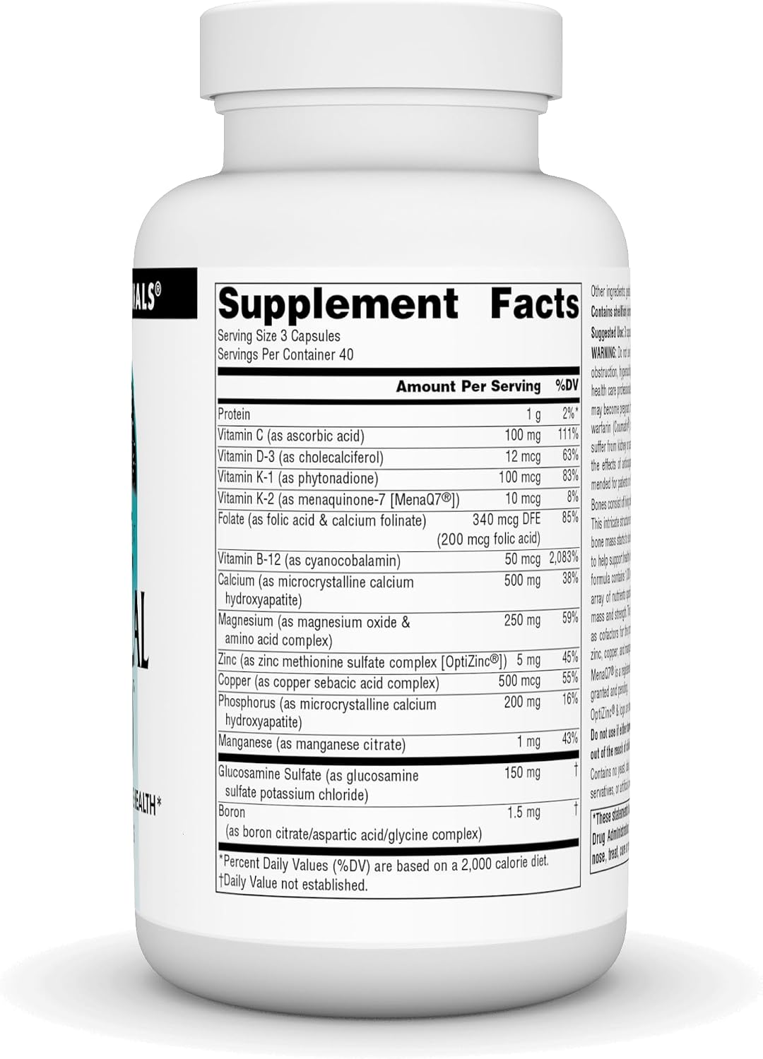 Source Naturals Ultra-Cal 1000, Salud Ósea Integral - 120 Cápsulas