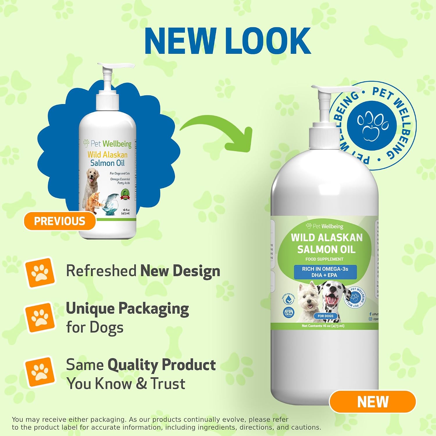 Pet Wellbeing Aceite de Salmón Salvaje de Alaska para Perros - Omega 3 EPA y DHA - 473 ml con Dosificador