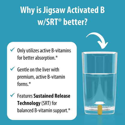 Jigsaw Health - Activated B con SRT, 120 – Personas con dietas vegetarianas o veganas, que pueden tener menor – Image 5