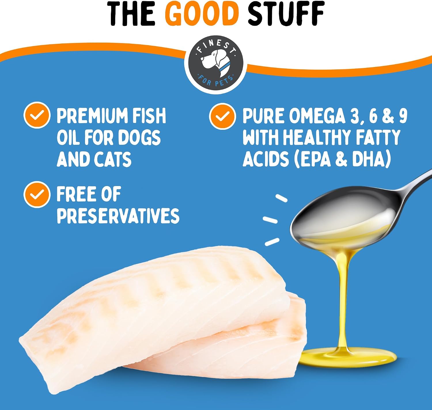 100% Pure Fish Oil for Dogs & Cats (1.545 mg Omega 3 por Cucharadita) 946 ml - Omegease