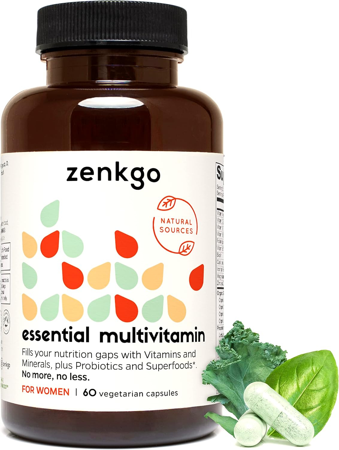 Zenkgo Multivitamínico para Mujeres con Probióticos + Alimentos Integrales (60 comprimidos)