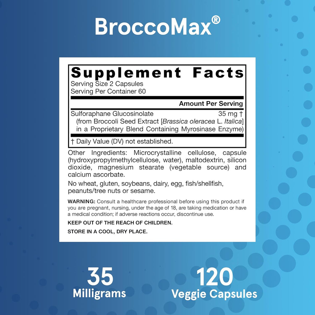 Jarrow Formulas BroccoMax Sulforaphane Generator 35 mg – 120 Delayed-Release Vegetable Capsules