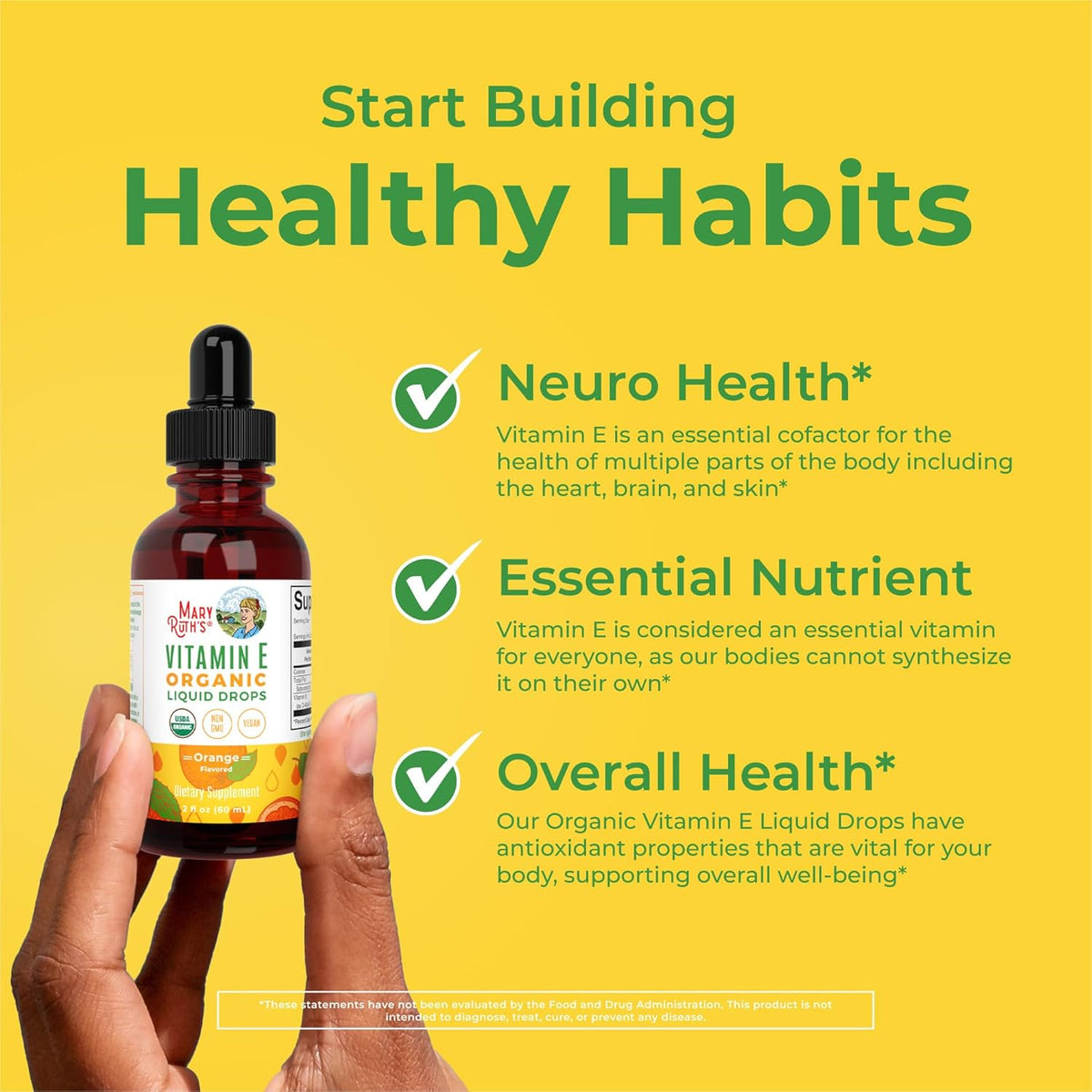 MaryRuth Organics USDA Vitamin E Liquid Drops 2 Month Supply | Bone and Joint Health | Cognitive Health for Adults and Kids – Image 5