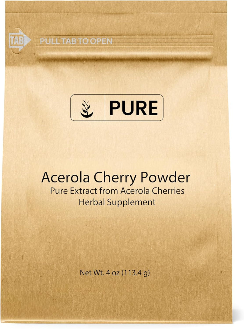 PURE ORIGINAL INGREDIENTS Polvo de Acerola (2 lb) — Sin OGM, Sin Gluten, Envase Ecológico