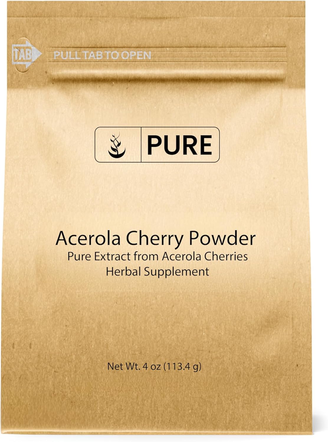 PURE ORIGINAL INGREDIENTS Polvo de Acerola (2 lb) — Sin OGM, Sin Gluten, Envase Ecológico