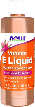 NOW Foods, Liquid Natural Vitamin E (D-Alpha Tocopherol), Antioxidant Protection*, 118 ml