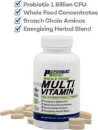 Performance Inspired Nutrition - Multivitamínico de Alimentos Integrales con Probióticos, BCAAs y Complejo Herbal - 90 Comprimidos