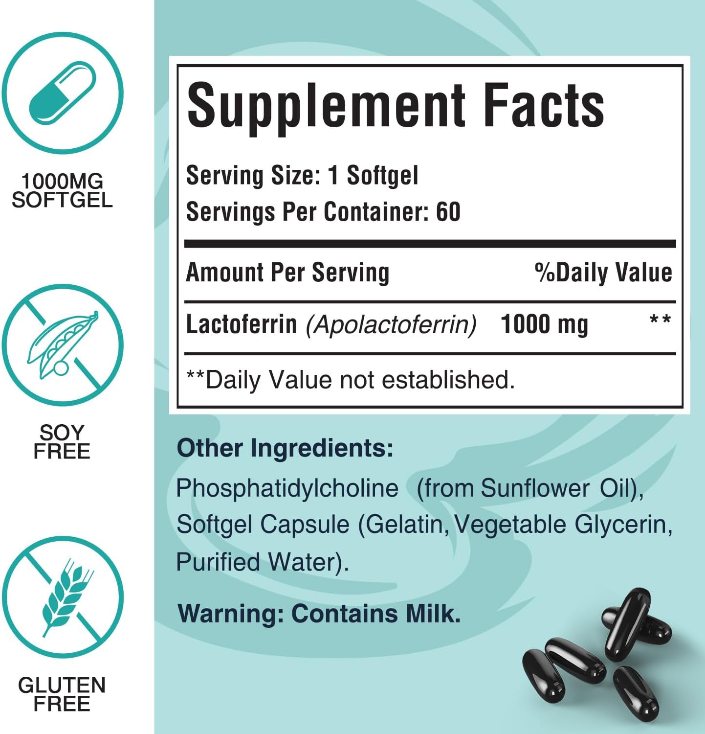 Lactoferrina Liposomal 1000 mg - 60 Cápsulas Blandas
