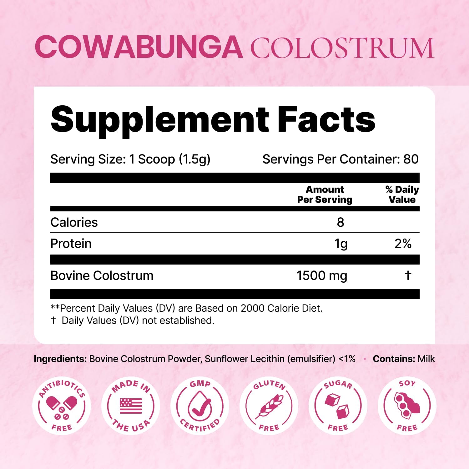 SonoHealth Cowabunga Colostrum - Calostro Bovino Puro en Polvo