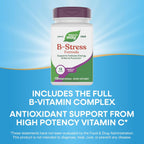 Nature's Way B-Stress Formula - Complejo de Vitaminas B con Vitamina C, B12, B6 y más - 100 Cápsulas Veganas