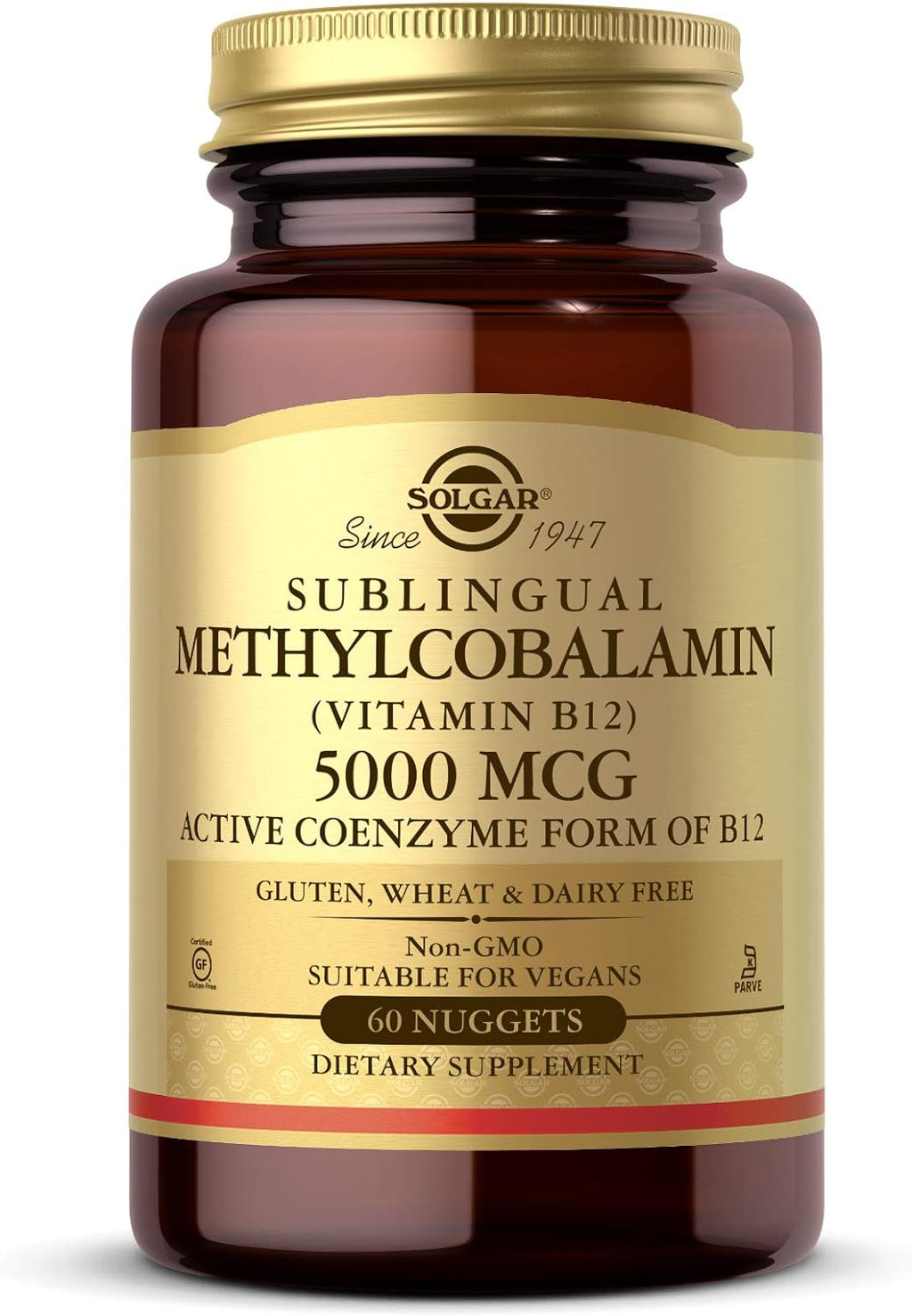 Solgar Methylcobalamin (Vitamina B12) 5000 mcg, 60 Nuggets - Sabor Cereza - Apoya el Metabolismo Energético - Forma Activa - No GMO, Vegano, Sin Gluten