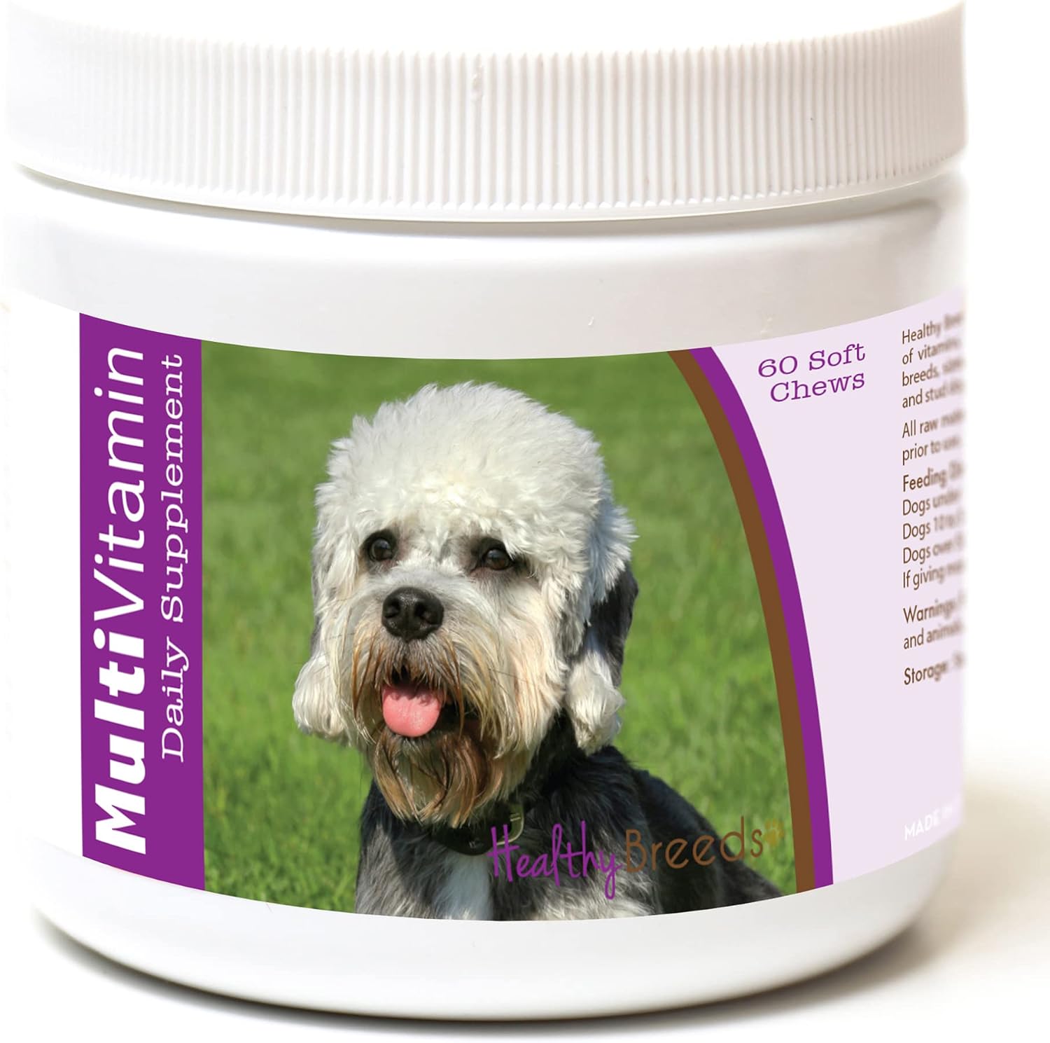 Healthy Breeds Golosinas Blandas Multivitamínicas para Perro Dandie Dinmont Terrier – 60 Unidades