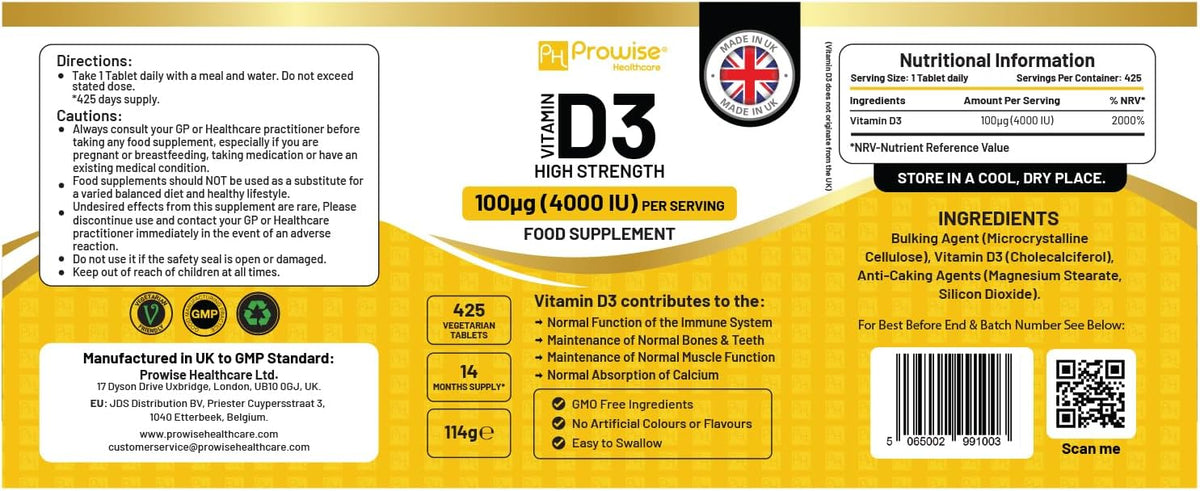 Vitamina D3 4000 UI Alta Potencia - 425 – Función muscular normal: Contribuye al mantenimiento de la masa y fuerza – Image 2