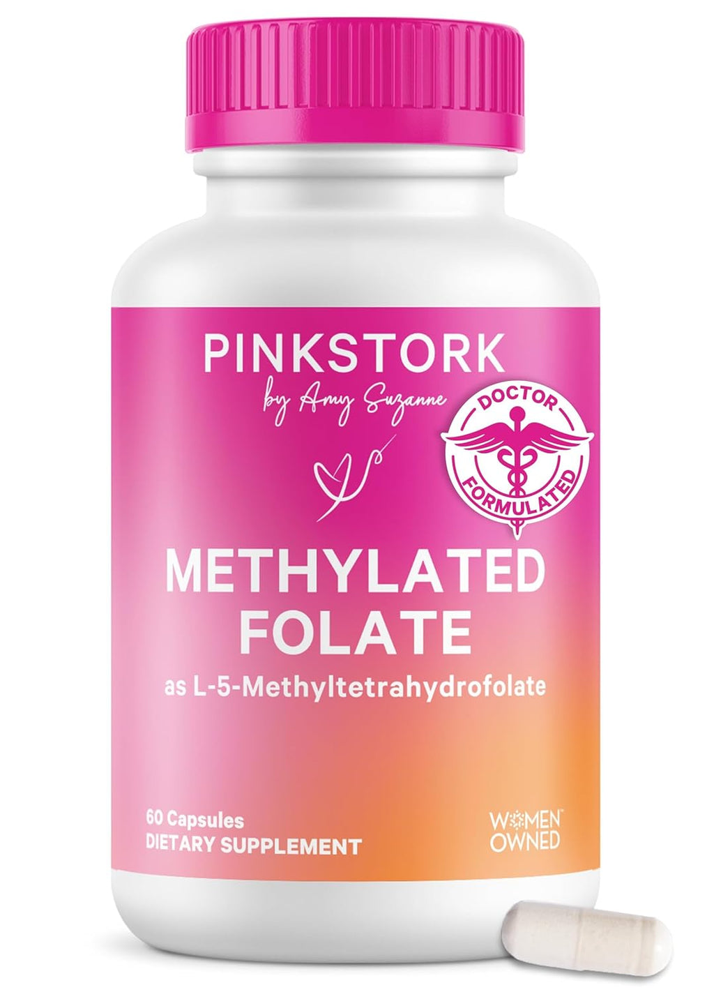 Pink Stork Folato: Metil Folato - 60 Cápsulas Vegetales