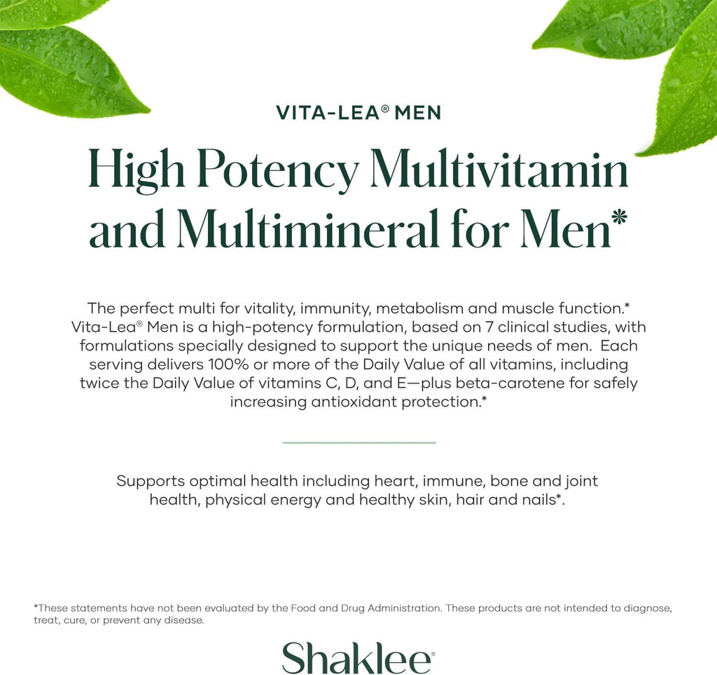 Shaklee - Multivitamínico y multimineral de alta potencia Vita-Lea® para hombres