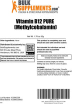Pure Methylcobalamin B12 Powder - 200 mcg per serving - 50 Grams