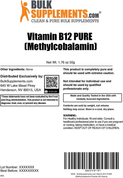 Metilcobalamina B12 en Polvo Puro - 200 mcg – Metabolismo energético normal – Participa en la conversión de los – Image 2