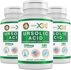 Genex Formulas Ácido Ursólico 300mg (180 Cápsulas) – Extracto de Romero, No-GMO, Sin Gluten, Vegetariano