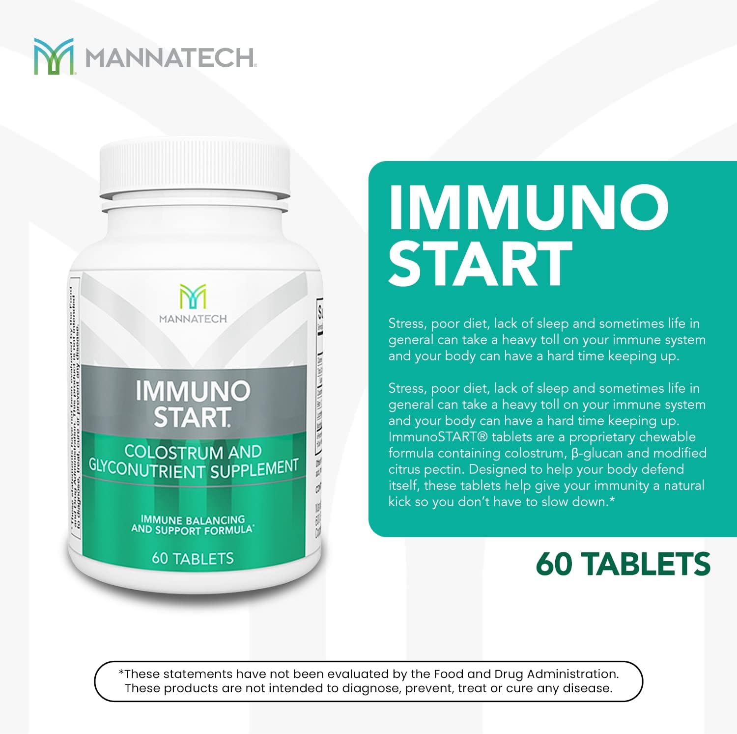 Mannatech ImmunoSTART Complemento Alimenticio 60 Comprimidos