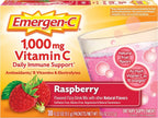 Emergen-C 1000mg Vitamina C en Polvo - Sabor Frambuesa - 30 sobres