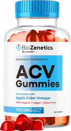 BioZenetics Gominolas de Vinagre de Manzana (ACV) 1050mg, Complemento Alimenticio Natural, 60 Gominolas para 1 Mes