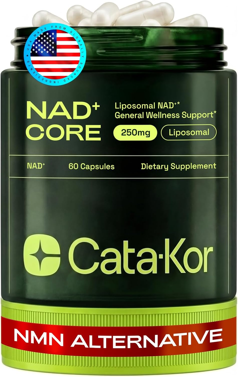 NAD CORE - Suplemento Liposomal de NAD+ - 250mg, 60 Cápsulas (30 Días)