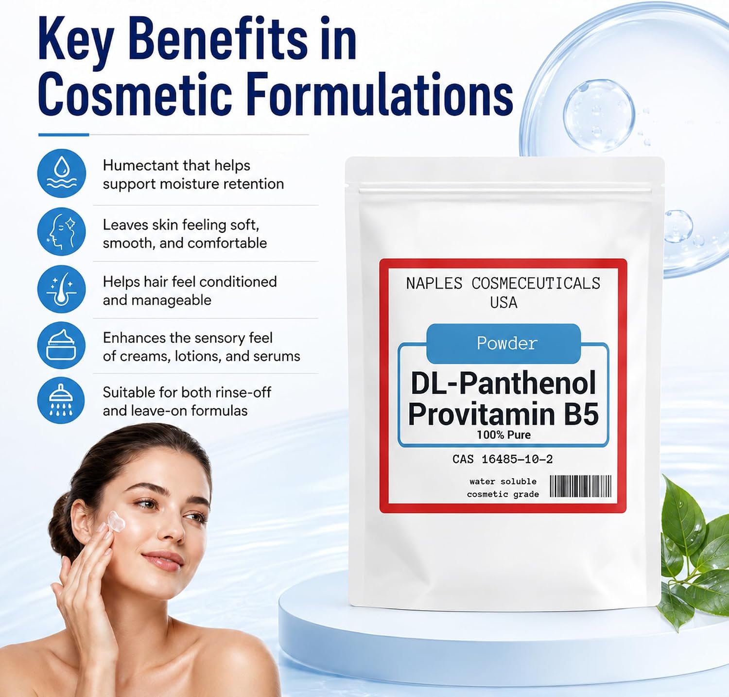 Polvo de Pantenol Puro 100% (DL-Pantenol) - 4 oz