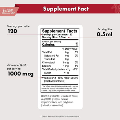 Buried Treasure Gotas de Vitamina B12 - – La vitamina B12 contribuye al metabolismo energético normal. – Image 2