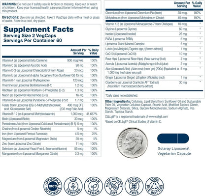 SOLARAY Multivitamínico Liposomal para – Función inmunitaria : la vitamina C y el zinc contribuyen al – Image 2