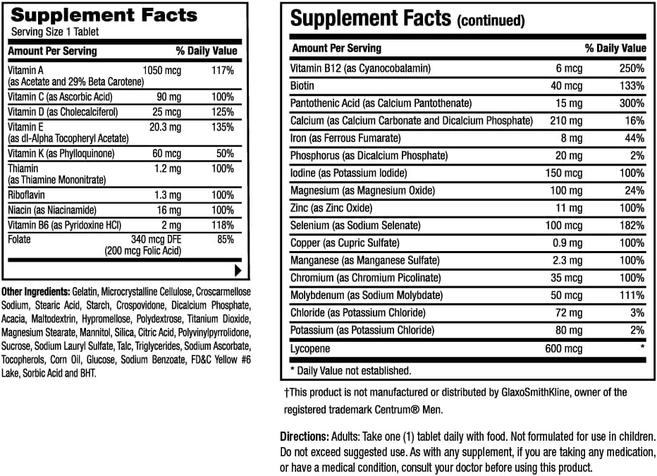 Earth's Splendor Multivitamínico para Hombres – 120 Comprimidos
