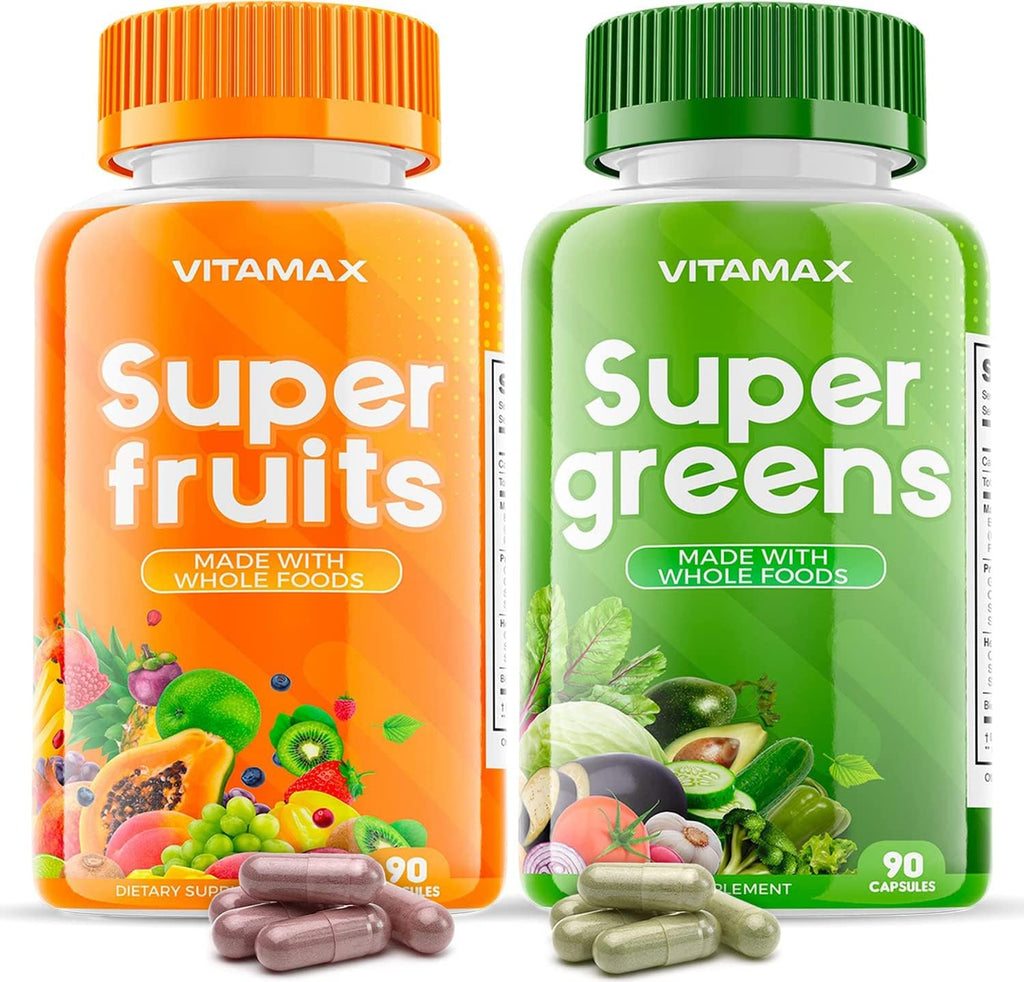 Vitamax Super Fruit and Vegetable – Suplemento de Frutas y Verduras Enteras – 180 Cápsulas – Sin Soja