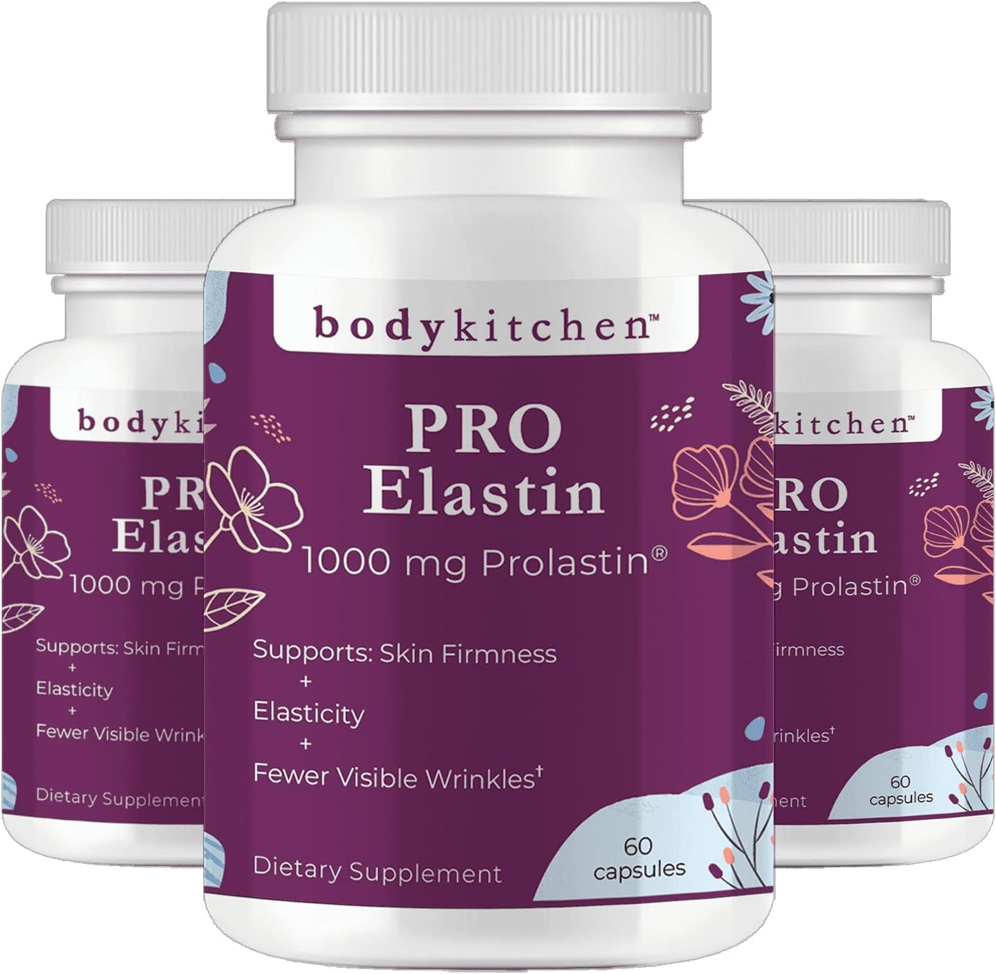 Body Kitchen Pro Elastina Pura Marina 1000mg, 120 Cápsulas (2 Envases)