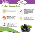 Perfect Acai - Suplemento de Acai Orgánico Liofilizado - 120 Cápsulas Vegetales