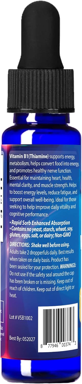 Dr's Advantage Vitamina B1 Líquida 60ml – Tiamina para Energía y Metabolismo