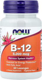 NOW B-12 5,000 mcg Comprimidos, 60 uds